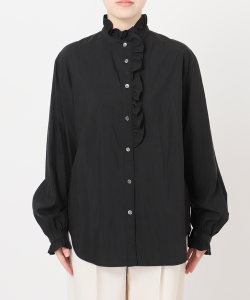 シルキーコットンフリルディテールブラウス（シャツ/ブラウス）｜NOBLE