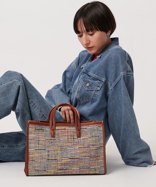 A VACATION＞BREAD M ラインチェック トートバッグ（トート