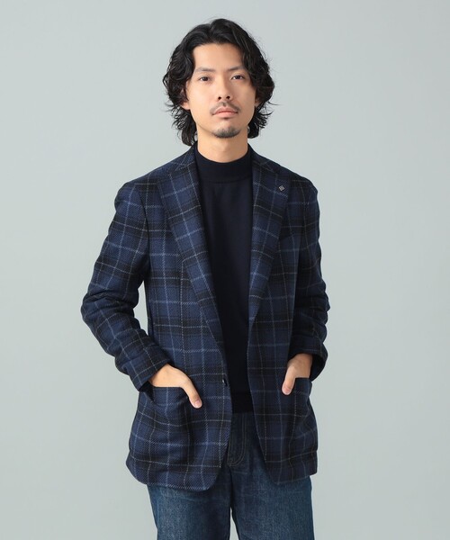 TAGLIATORE タリアトーレ　ネイビー チェック柄 テーラードジャケット セール】【別注】TAGLIATORE / COSTA AZZURRA ネイビー チェック