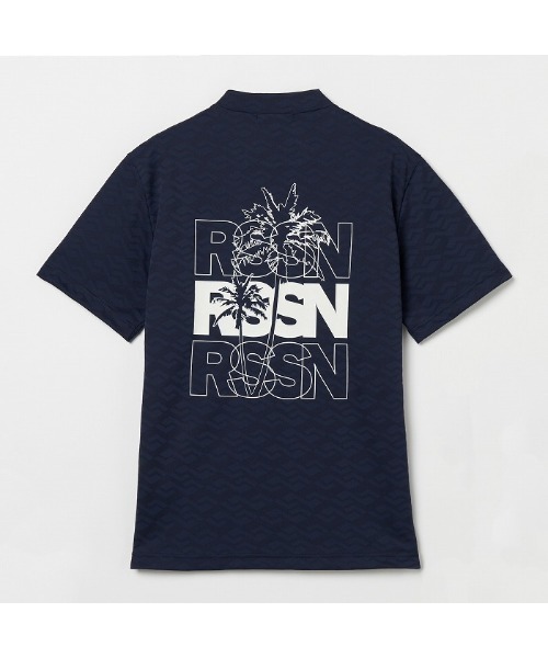 ROSASEN（ロサーセン）の「【Rosasen/GOLF】幾何学柄 ジャカード 半袖モックネック（シャツ/ブラウス・メンズ・ネイビー/オフホワイト・50/48/52）」の8枚目の写真