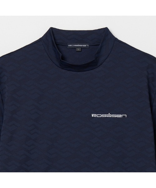 ROSASEN（ロサーセン）の「【Rosasen/GOLF】幾何学柄 ジャカード 半袖モックネック（シャツ/ブラウス・メンズ・ネイビー/オフホワイト・50/48/52）」の9枚目の写真