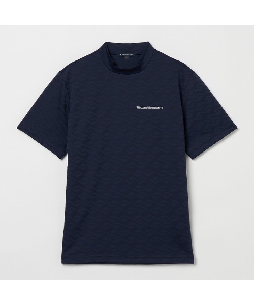 ROSASEN（ロサーセン）の「【Rosasen/GOLF】幾何学柄 ジャカード 半袖モックネック（シャツ/ブラウス・メンズ・ネイビー/オフホワイト・50/48/52）」の7枚目の写真