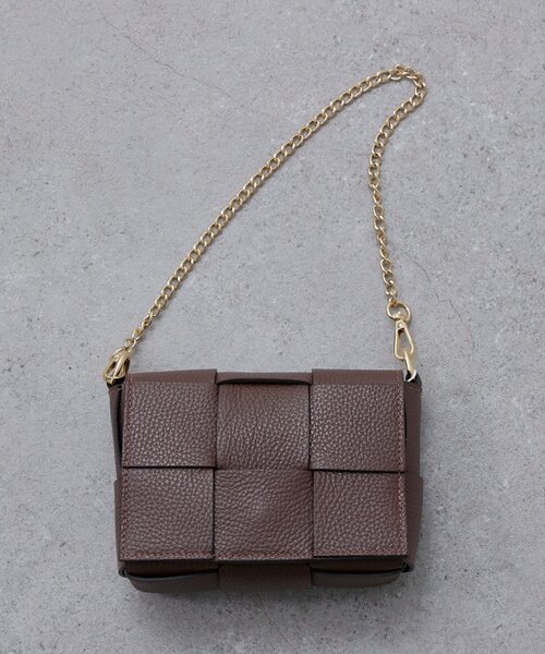 Lui's(ルイス)の「MILLELA FIRENZE / チェーン付きワイドメッシュレザーバッグ(ショルダーバッグ・レディース・ブラウン/モカ/ブラック・FREE)」の10枚目の写真