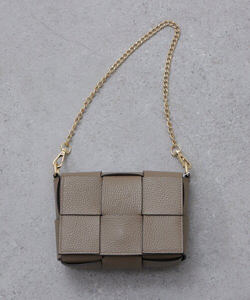 Lui's(ルイス)の「MILLELA FIRENZE / チェーン付きワイドメッシュレザーバッグ(ショルダーバッグ・レディース・ブラウン/モカ/ブラック・FREE)」の7枚目の写真