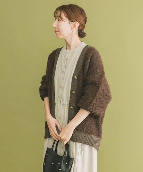 ITEMS URBANRESEARCH(アイテムズ アーバンリサーチ)の「『イージーケア』ウエストギャザーロングスリーブワンピース(ワンピース・レディース・グレー系その他/オレンジ/チャコールグレー/その他1・FREE)」の9枚目の写真