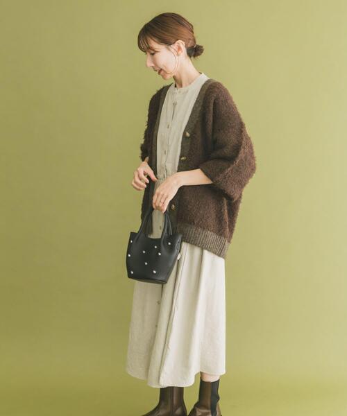 ITEMS URBANRESEARCH(アイテムズ アーバンリサーチ)の「『イージーケア』ウエストギャザーロングスリーブワンピース(ワンピース・レディース・グレー系その他/オレンジ/チャコールグレー/その他1・FREE)」の10枚目の写真