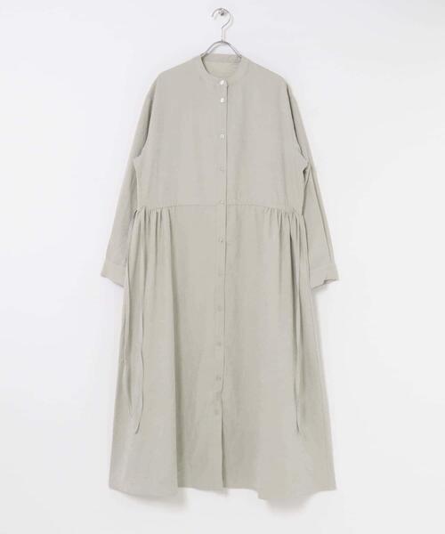 ITEMS URBANRESEARCH(アイテムズ アーバンリサーチ)の「『イージーケア』ウエストギャザーロングスリーブワンピース(ワンピース・レディース・グレー系その他/オレンジ/チャコールグレー/その他1・FREE)」の11枚目の写真