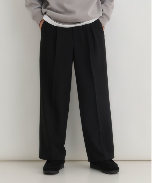 BACK NUMBER(バックナンバー)の「【店舗で人気】【BACK NUMBER】TRイージーワイドトラウザー (ワイドシルエット/TR素材/リラックス感/ビジネス/カジュアル)(その他パンツ・メンズ・ダークグレー/ブラック・S/M/L/XL)」の1枚目の写真