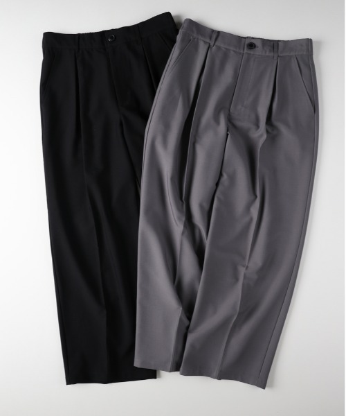 BACK NUMBER(バックナンバー)の「【店舗で人気】【BACK NUMBER】TRイージーワイドトラウザー (ワイドシルエット/TR素材/リラックス感/ビジネス/カジュアル)(その他パンツ・メンズ・ダークグレー/ブラック・S/M/L/XL)」の6枚目の写真