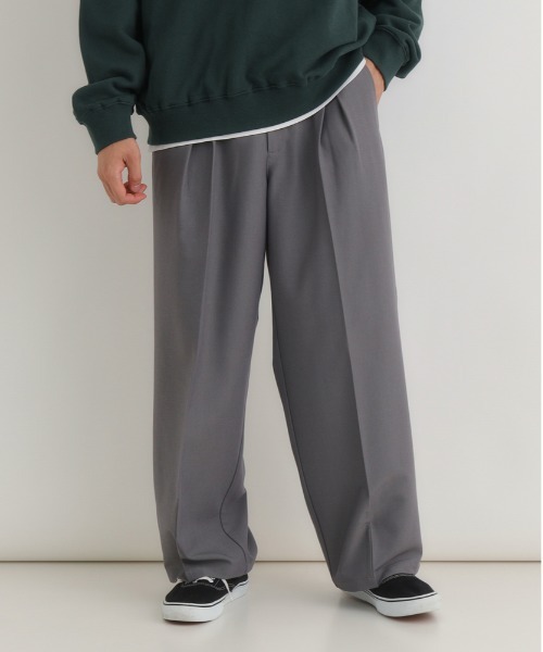 BACK NUMBER(バックナンバー)の「【店舗で人気】【BACK NUMBER】TRイージーワイドトラウザー (ワイドシルエット/TR素材/リラックス感/ビジネス/カジュアル)(その他パンツ・メンズ・ダークグレー/ブラック・S/M/L/XL)」の16枚目の写真