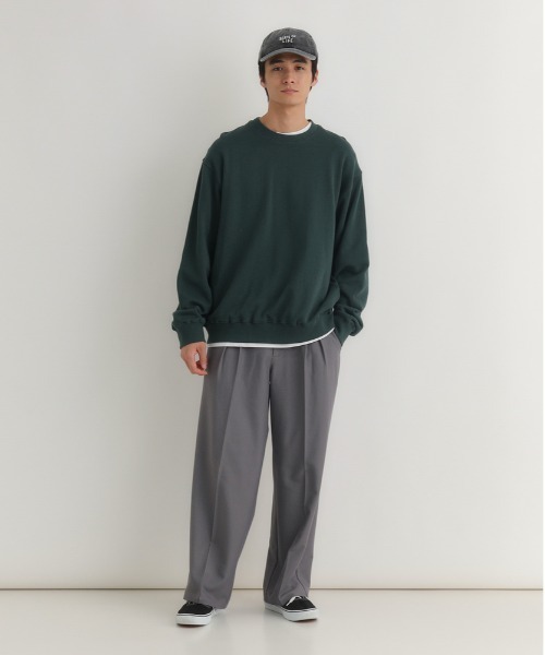 BACK NUMBER(バックナンバー)の「【店舗で人気】【BACK NUMBER】TRイージーワイドトラウザー (ワイドシルエット/TR素材/リラックス感/ビジネス/カジュアル)(その他パンツ・メンズ・ダークグレー/ブラック・S/M/L/XL)」の19枚目の写真