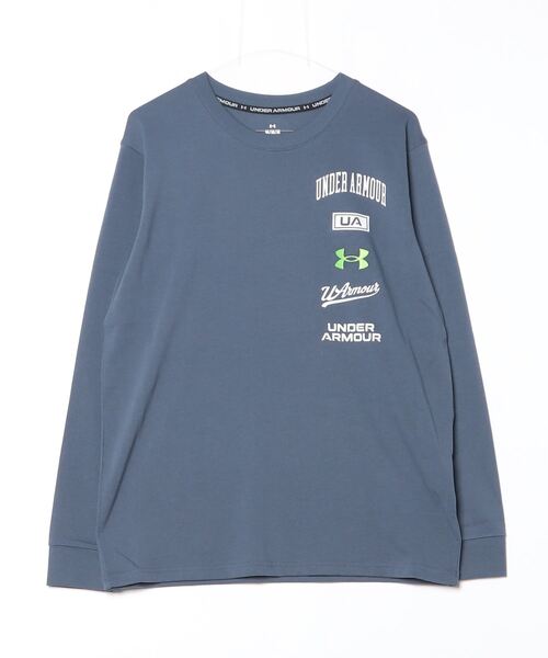 UNDER ARMOUR（アンダーアーマー）の「アンダーアーマー  UAヘビーウエイト グラフィック ロングスリーブ Tシャツ（Tシャツ/カットソー・メンズ・オフホワイト/ネイビー・S/M/L/LL/3L）」の2枚目の写真