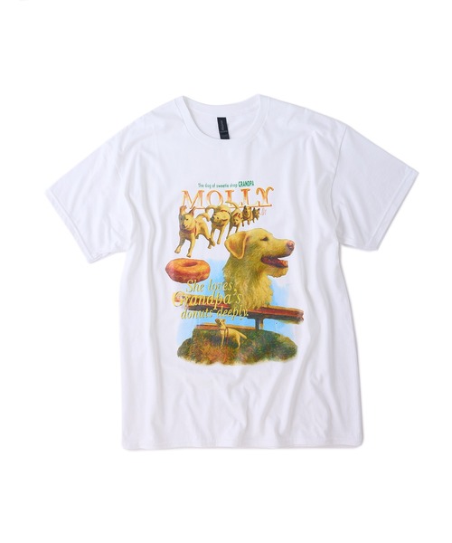 M TO R(ムウトアール)の「【GRANDPA】別注 ムウトアール MOLLY DOG 半袖 Tシャツ(Tシャツ/カットソー・レディース・ブラック/ホワイト・S/M/L/XL/XXL)」の1枚目の写真