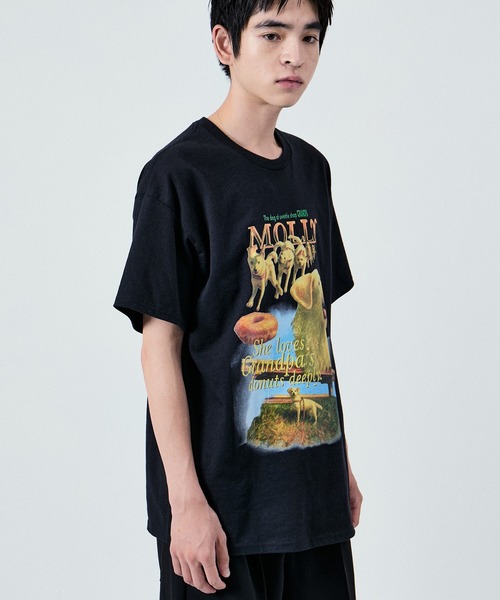 M TO R(ムウトアール)の「【GRANDPA】別注 ムウトアール MOLLY DOG 半袖 Tシャツ(Tシャツ/カットソー・レディース・ブラック/ホワイト・S/M/L/XL/XXL)」の3枚目の写真