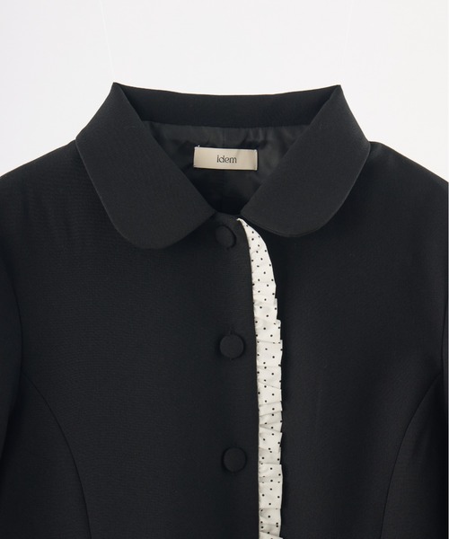 idem（イデム）の「frill lady jacket / フリルデザインコンパクトジャケット（テーラードジャケット・レディース・グレー/ブラック・FREE）」の18枚目の写真