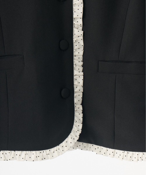 idem（イデム）の「frill lady jacket / フリルデザインコンパクトジャケット（テーラードジャケット・レディース・グレー/ブラック・FREE）」の19枚目の写真