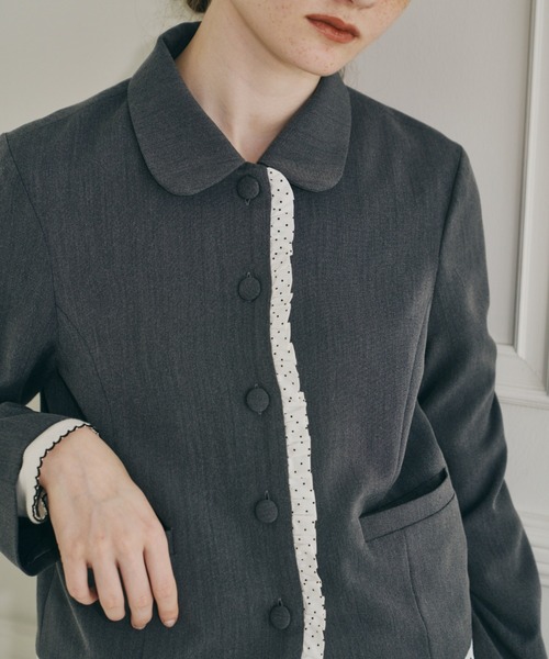 frill lady jacket / フリルデザインコンパクトジャケット（テーラード 