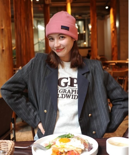 YENNA（イェンナ）の「【配色ショートテーラードジャケット】ストライプ・チェック・無地テーラード/卒業式/入学式/オケージョンジャケット（テーラードジャケット・レディース・ネイビー/ブラウン/グレイッシュベージュ/チャコールグレー/ベージュ/グレー系その他/ブルー系その他/ブラック系その他・FREE）」の17枚目の写真