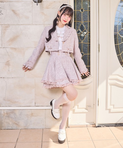 ROJITA（ロジータ）の「ダブルフレア裾レーススカート（スカート・レディース・ブラック/ネイビー/ピンク/アイボリー・FREE）」の22枚目の写真