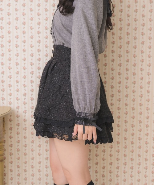 ROJITA（ロジータ）の「ダブルフレア裾レーススカート（スカート・レディース・ブラック/ネイビー/ピンク/アイボリー・FREE）」の15枚目の写真