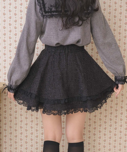 ROJITA（ロジータ）の「ダブルフレア裾レーススカート（スカート・レディース・ブラック/ネイビー/ピンク/アイボリー・FREE）」の16枚目の写真