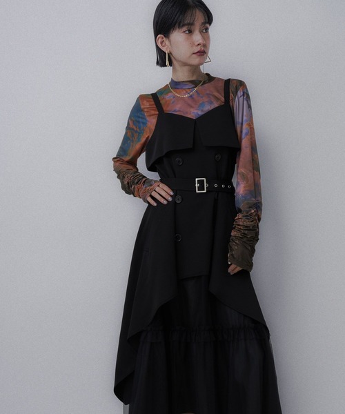 HARE(ハレ)の「トレンチライクフリルキャミワンピース(HARE)(ワンピース・レディース・ベージュ/ブラック・FREE)」の20枚目の写真