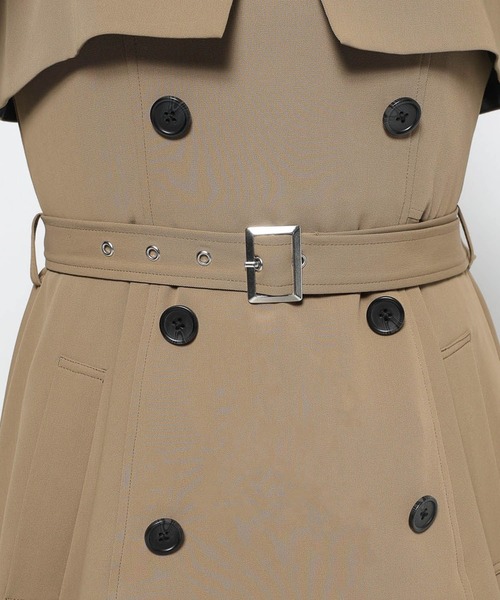 HARE(ハレ)の「トレンチライクフリルキャミワンピース(HARE)(ワンピース・レディース・ベージュ/ブラック・FREE)」の14枚目の写真