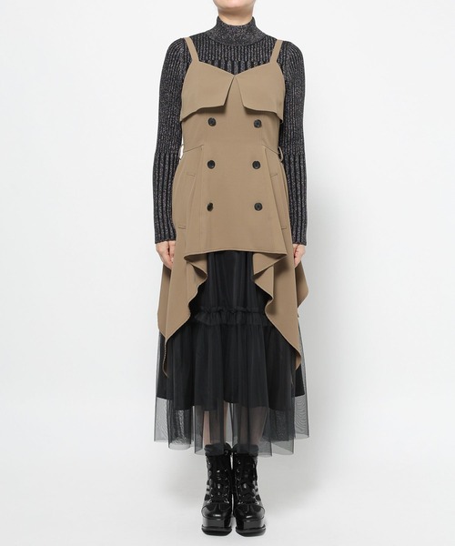 HARE(ハレ)の「トレンチライクフリルキャミワンピース(HARE)(ワンピース・レディース・ベージュ/ブラック・FREE)」の18枚目の写真