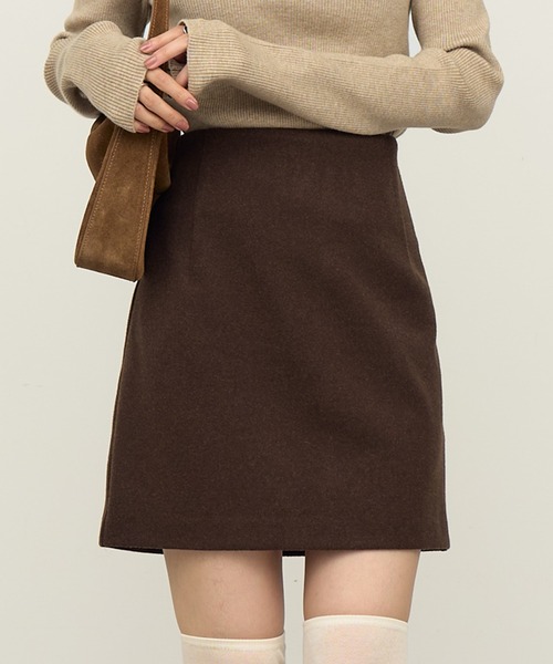 NOGLE(ノグル)の「【NOGLE/ノグル】ボックスミニスカート(スカート・レディース・グレー/ブラック/ベージュ/ブラウン・FREE)」の3枚目の写真