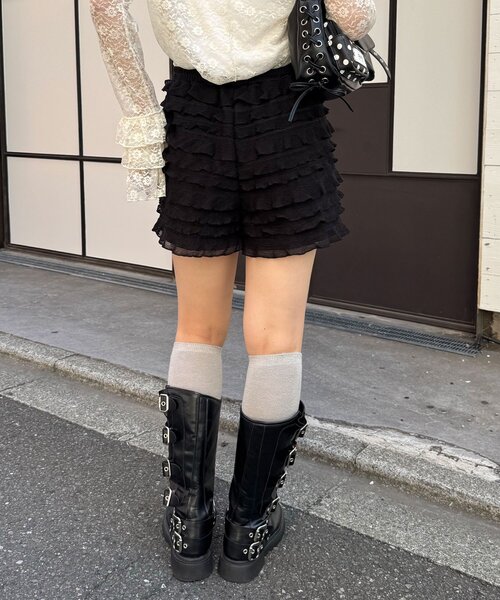 CIAOPANIC（チャオパニック）の「ティアードフリルショートパンツ（その他パンツ・レディース・グレー/オフホワイト/ブラック・ONE SIZE）」の19枚目の写真