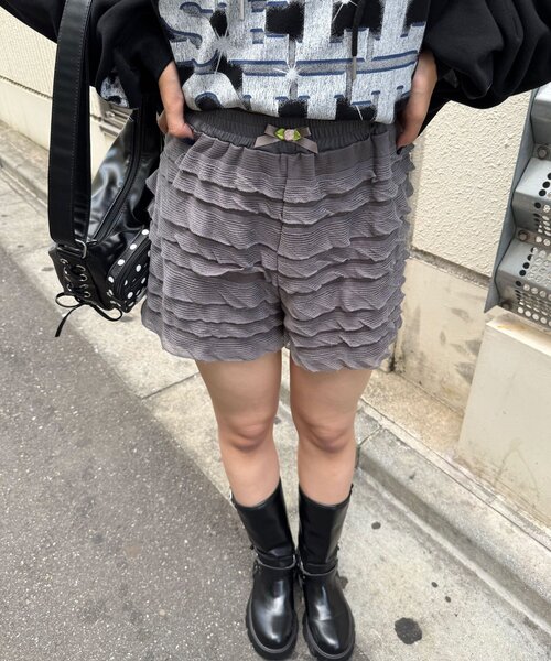 CIAOPANIC（チャオパニック）の「ティアードフリルショートパンツ（その他パンツ・レディース・グレー/オフホワイト/ブラック・ONE SIZE）」の22枚目の写真