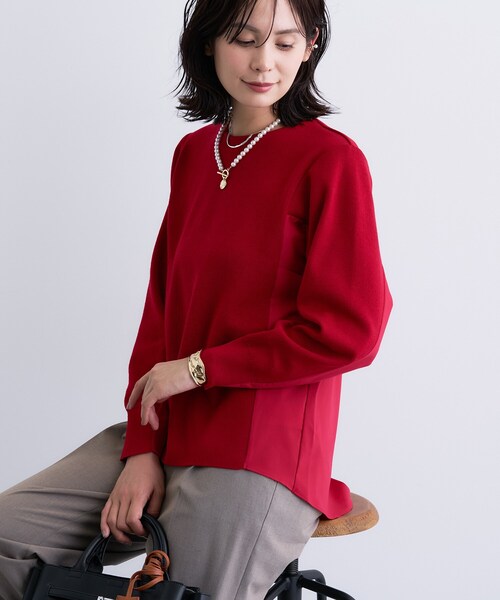 INDIVI(インディヴィ)の「【洗える/選べる8色】トーンアップニット(ニット/セーター・レディース・サックスブルー/ベビーピンク/ベージュ系その他6/ボルドー/グレー系2/レッド系1/ブラック/アイボリー/グリーン/チャコールグレー・34/38/13/05/15 /19)」の20枚目の写真