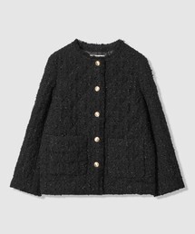 ANAY アナイ　ツイード　ジャケット ANAYI ジャケット ノーカラージャケット ミックスツイードノー