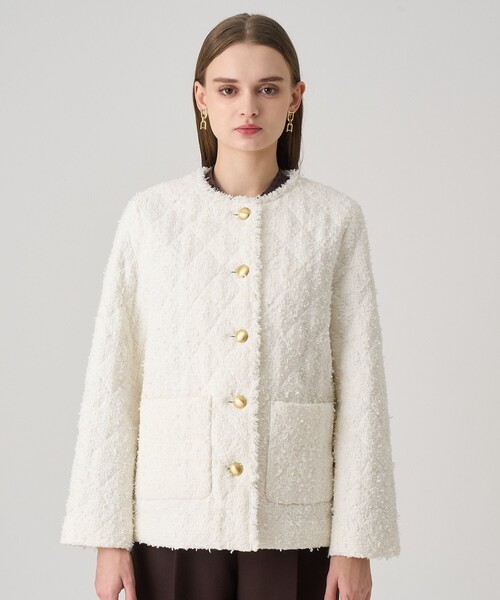 ANAYI(アナイ)の「フラッグツイードキルティングコート(その他アウター・レディース・ブラック/オフホワイト・36/38/34)」の3枚目の写真