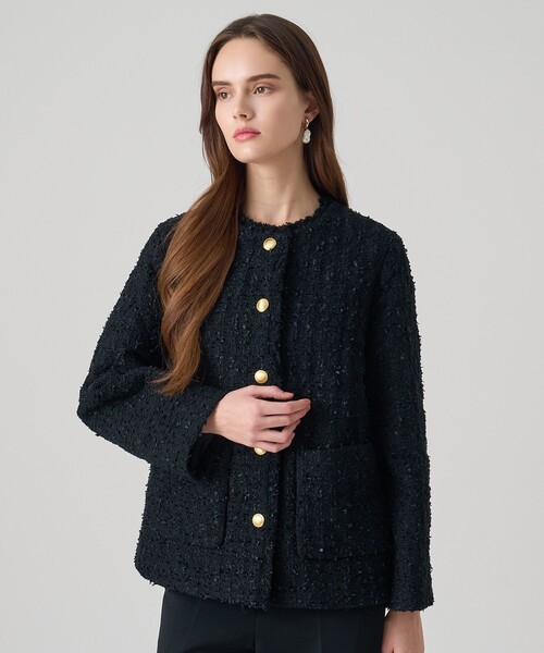 ANAYI(アナイ)の「フラッグツイードキルティングコート(その他アウター・レディース・ブラック/オフホワイト・36/38/34)」の8枚目の写真