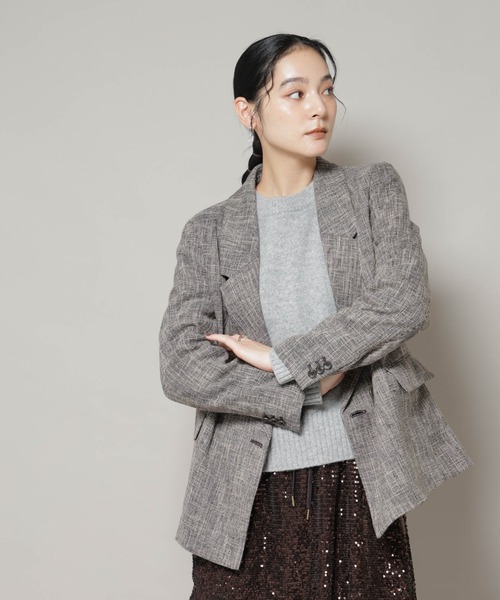 美品】 ナノユニバース L セットアップ ママスーツ ツイード