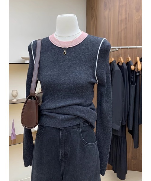 I.O.E(アイオイ)の「IOE ナチュラルフィット・ロングスリーブトップス(FREEサイズ)(Tシャツ/カットソー・レディース・アイボリー/ライトベージュ/グレー/ブラウン/チャコール/ミント/ベージュ・FREE)」の2枚目の写真