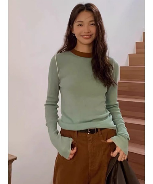 I.O.E(アイオイ)の「IOE ナチュラルフィット・ロングスリーブトップス(FREEサイズ)(Tシャツ/カットソー・レディース・アイボリー/ライトベージュ/グレー/ブラウン/チャコール/ミント/ベージュ・FREE)」の8枚目の写真