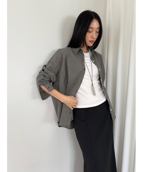 Didot.showroom（ディドット ショールーム）の「ウッディチェックシャツ（シャツ/ブラウス・レディース・ブラウン/ブラック・FREE）」の21枚目の写真
