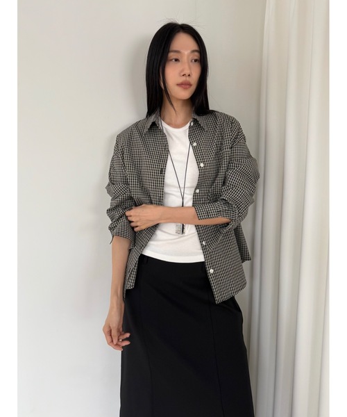 Didot.showroom（ディドット ショールーム）の「ウッディチェックシャツ（シャツ/ブラウス・レディース・ブラウン/ブラック・FREE）」の19枚目の写真