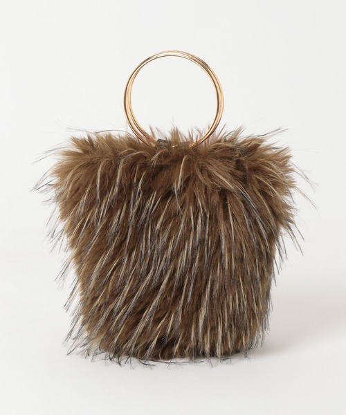 mysty woman（ミスティウーマン）の「ループファーBAG 607555（ショルダーバッグ・レディース・ブラウン・FREE）」の3枚目の写真