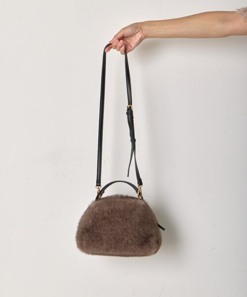 Jena espace merveilleux（ジェナ　エスパスメルヴェイユ）の「ファーボストンバッグ（トートバッグ・レディース・グレー/ブラウン・FREE）」の6枚目の写真