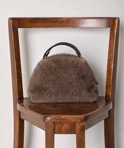 Jena espace merveilleux（ジェナ　エスパスメルヴェイユ）の「ファーボストンバッグ（トートバッグ・レディース・グレー/ブラウン・FREE）」の7枚目の写真