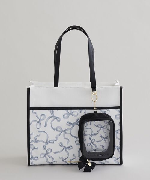 Maison de FLEUR（メゾンドフルール）の「リボンプリントスクエアトートバッグ（トートバッグ・レディース・ブラック/ピンク/ライトブルー・FREE）」の20枚目の写真