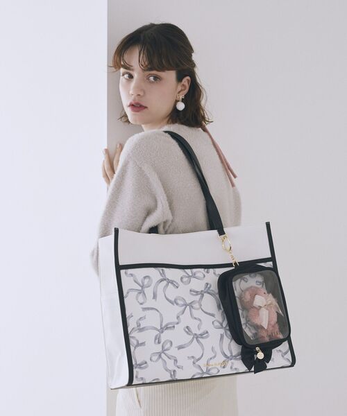 リボンプリントスクエアトートバッグ（トートバッグ）｜Maison de