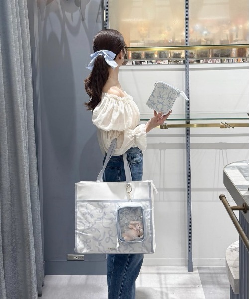 リボンプリントスクエアトートバッグ（トートバッグ）｜Maison de