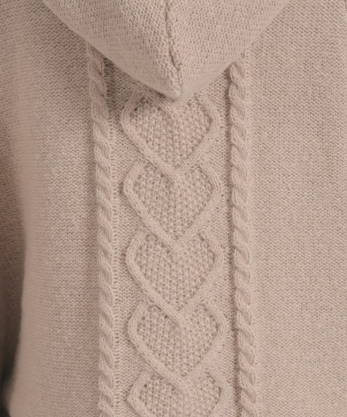 ハート編柄裏ボアニットケープ（カーディガン/ボレロ）｜axes femme