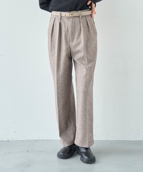 柄アソート センタープレスパンツ【585078】（スラックス）｜mil（ミル