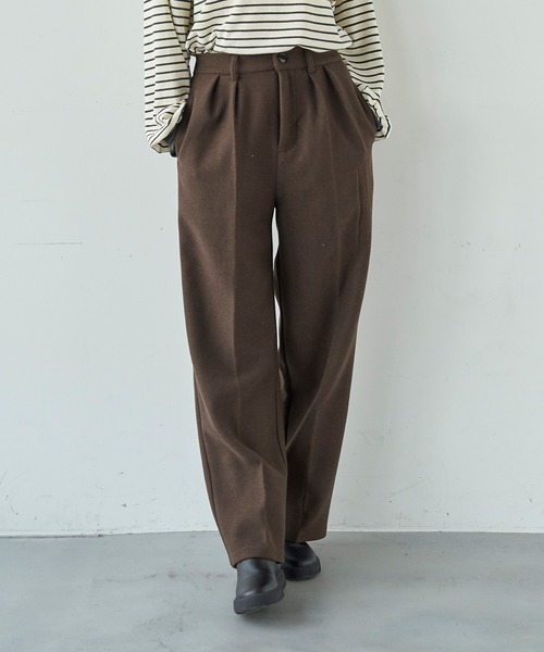 mil（ミル）の「柄アソート センタープレスパンツ【585078】（スラックス・レディース・ブラウン系その他/ブラウン/チェック・S-Short/M-Short/S-Regular/FREE/M-Regular）」の2枚目の写真