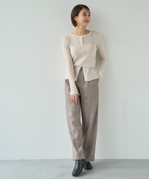 柄アソート センタープレスパンツ【585078】（スラックス）｜mil（ミル